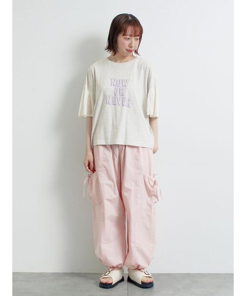 SM2（エスエムツー）の「[接触冷感]袖メッシュプリントTシャツ（Tシャツ/カットソー・レディース・チャコールグレー/レッド/グリーン/グレー・F）」の12枚目の写真