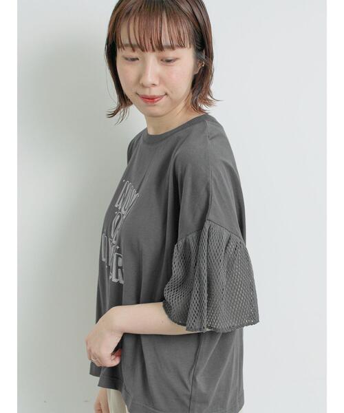 SM2（エスエムツー）の「[接触冷感]袖メッシュプリントTシャツ（Tシャツ/カットソー・レディース・チャコールグレー/レッド/グリーン/グレー・F）」の13枚目の写真