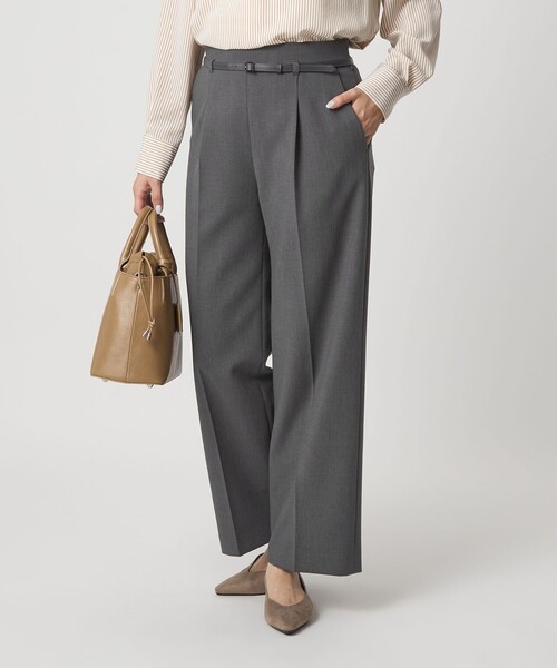 green label relaxing ダブルクロス パンツ size SHORT/TALLあり］ダブルクロス ワイド パンツ ウォッシャブル