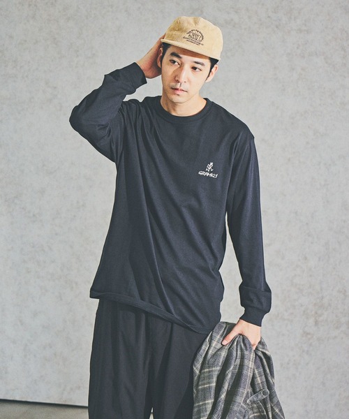 Gramicci（グラミチ）の「【Gramicci(グラミチ)】ワンポイントロゴTシャツ（Tシャツ/カットソー・メンズ・ブラック/カーキ/ホワイト・MEDIUM/LARGE）」の2枚目の写真