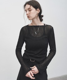 tageechita（タジチタ）の「【tageechita】シアージャガード ボートネックロングスリーブカットソー（Tシャツ/カットソー・メンズ）」