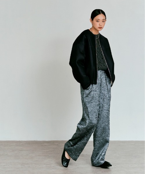 W:Huku（フーク）の「軽量 ハニカム メッシュ ライト ブルゾン / Honeycomb Mesh Lightweight Blouson（ブルゾン・レディース・チャコール/ブラウン/ブラック・FREE）」の7枚目の写真