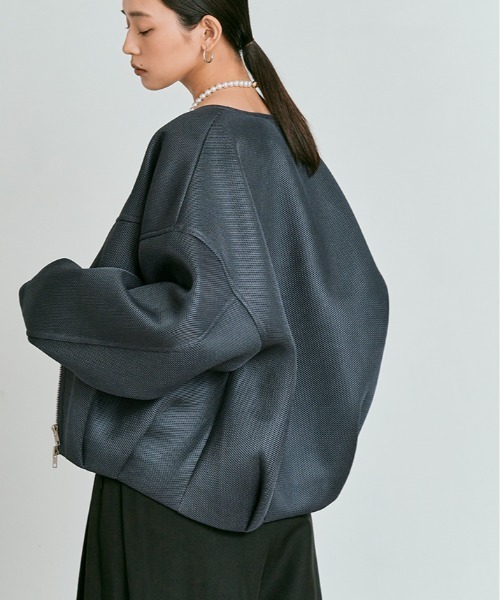 W:Huku（フーク）の「軽量 ハニカム メッシュ ライト ブルゾン / Honeycomb Mesh Lightweight Blouson（ブルゾン・レディース・チャコール/ブラウン/ブラック・FREE）」の10枚目の写真