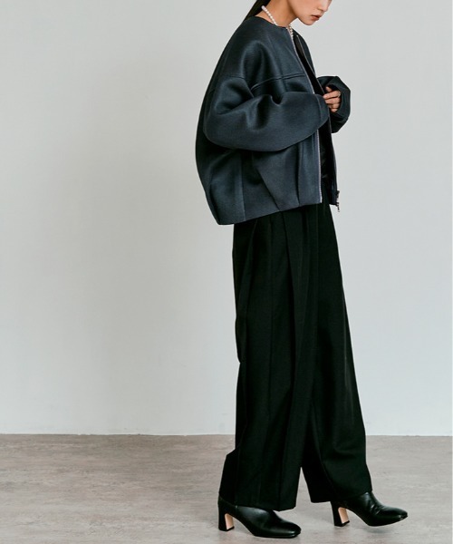W:Huku（フーク）の「軽量 ハニカム メッシュ ライト ブルゾン / Honeycomb Mesh Lightweight Blouson（ブルゾン・レディース・チャコール/ブラウン/ブラック・FREE）」の12枚目の写真