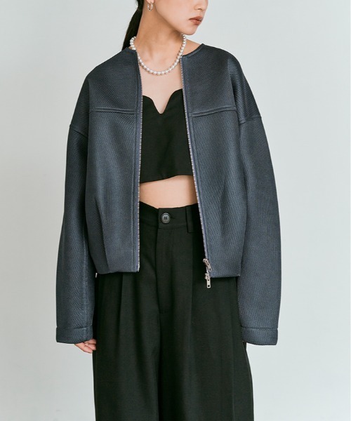 W:Huku（フーク）の「軽量 ハニカム メッシュ ライト ブルゾン / Honeycomb Mesh Lightweight Blouson（ブルゾン・レディース・チャコール/ブラウン/ブラック・FREE）」の17枚目の写真