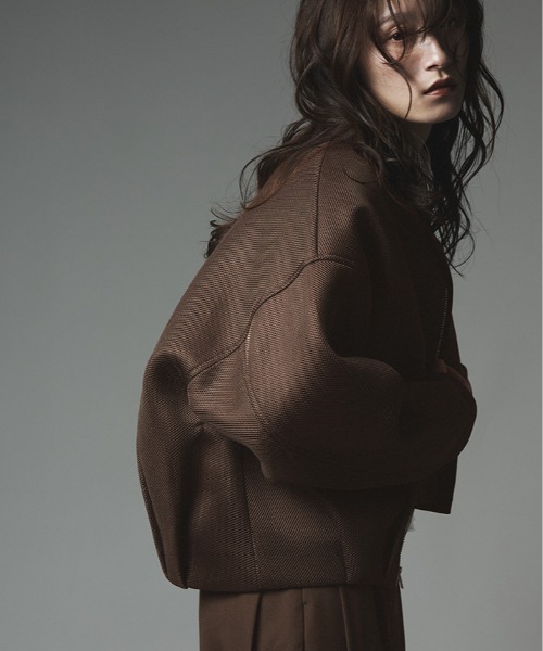 W:Huku（フーク）の「軽量 ハニカム メッシュ ライト ブルゾン / Honeycomb Mesh Lightweight Blouson（ブルゾン・レディース・チャコール/ブラウン/ブラック・FREE）」の18枚目の写真