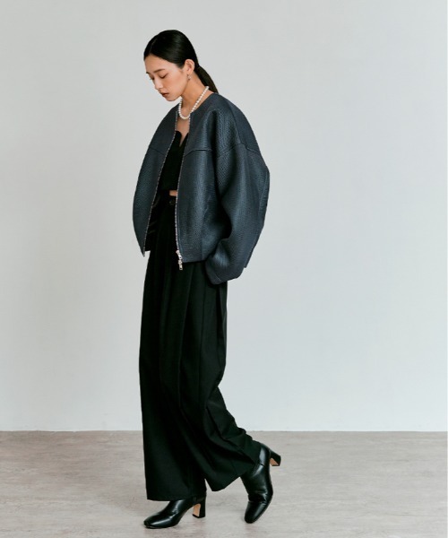 W:Huku（フーク）の「軽量 ハニカム メッシュ ライト ブルゾン / Honeycomb Mesh Lightweight Blouson（ブルゾン・レディース・チャコール/ブラウン/ブラック・FREE）」の19枚目の写真