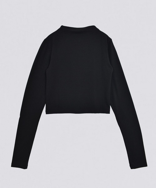 kiehtova（キエトヴァ）の「【kiehtova】SMOOTH STAND NECK CARDIGAN/スムース スタンド ネック カーディガン KTWR43（カーディガン/ボレロ・レディース・チャコールグレー/アイボリー/ブラック・FREE）」の4枚目の写真