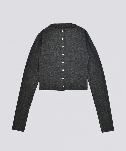 kiehtova（キエトヴァ）の「【kiehtova】SMOOTH STAND NECK CARDIGAN/スムース スタンド ネック カーディガン KTWR43（カーディガン/ボレロ・レディース・チャコールグレー/アイボリー/ブラック・FREE）」の20枚目の写真