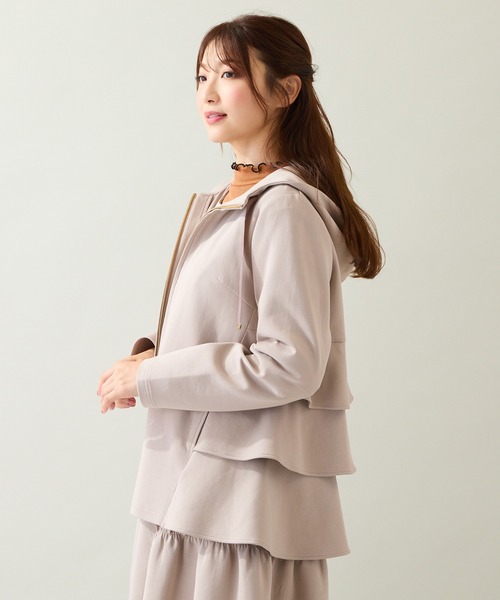 Rose Tiara（ローズティアラ）の「ダンボールニットフリルパーカー（パーカー・レディース・ブラック/ベージュ・42/38/46）」の5枚目の写真