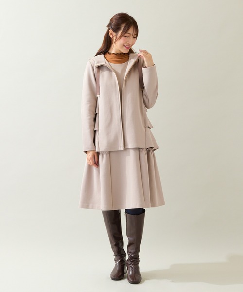 Rose Tiara（ローズティアラ）の「ダンボールニットフリルパーカー（パーカー・レディース・ブラック/ベージュ・42/38/46）」の7枚目の写真