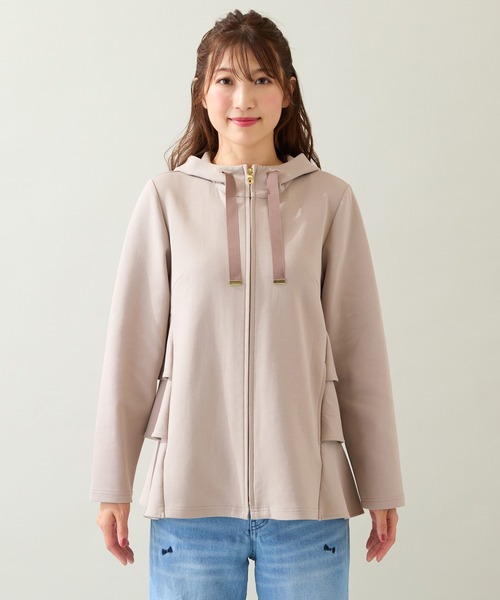 Rose Tiara（ローズティアラ）の「ダンボールニットフリルパーカー（パーカー・レディース・ブラック/ベージュ・42/38/46）」の12枚目の写真