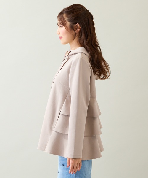 Rose Tiara（ローズティアラ）の「ダンボールニットフリルパーカー（パーカー・レディース・ブラック/ベージュ・42/38/46）」の13枚目の写真