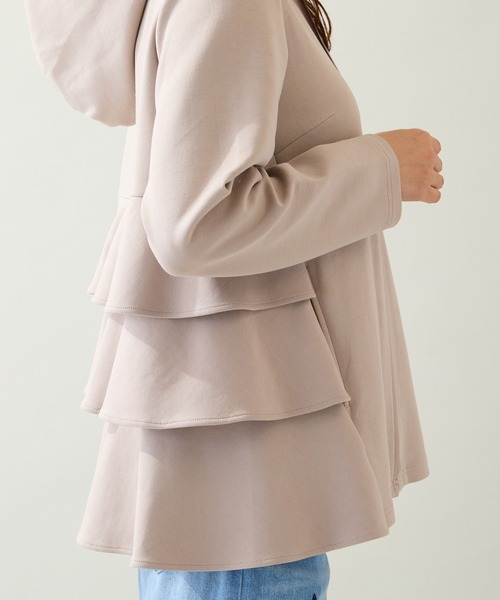 Rose Tiara（ローズティアラ）の「ダンボールニットフリルパーカー（パーカー・レディース・ブラック/ベージュ・42/38/46）」の19枚目の写真