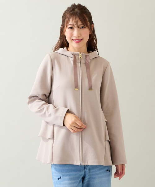 Rose Tiara（ローズティアラ）の「ダンボールニットフリルパーカー（パーカー・レディース・ブラック/ベージュ・42/38/46）」の3枚目の写真