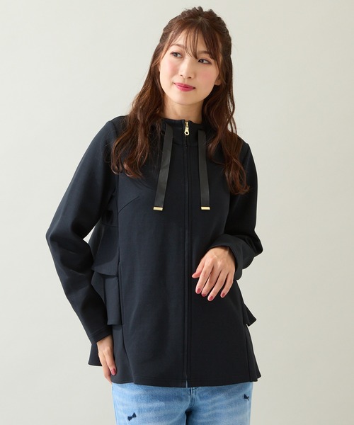 Rose Tiara（ローズティアラ）の「ダンボールニットフリルパーカー（パーカー・レディース・ブラック/ベージュ・42/38/46）」の10枚目の写真