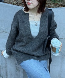 COLLAGE GALLARDAGALANTE | エアリー深Vニット(ニット/セーター)