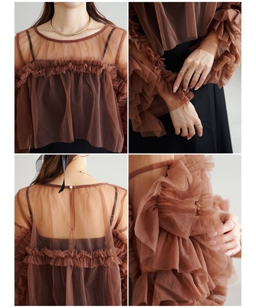 オケージョン】チュールフリル使いセットワンピース（ドレス