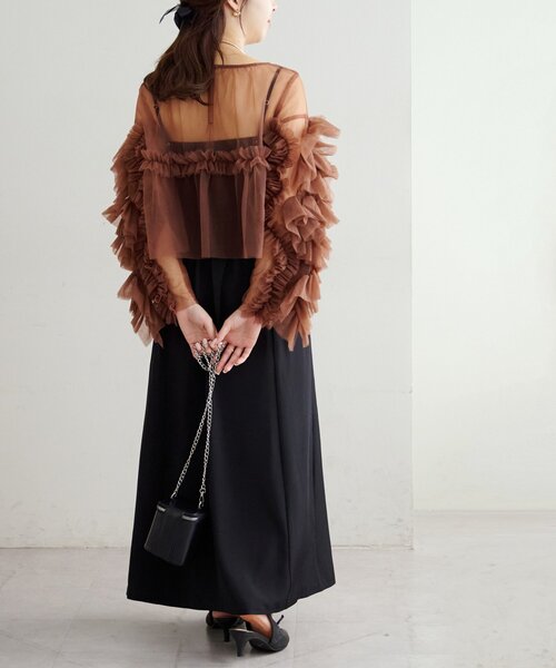 フリルデザイン オケージョンワンピース セット オケージョン】チュールフリル使いセットワンピース（ドレス