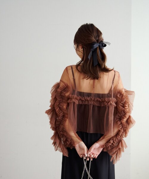 オケージョン】チュールフリル使いセットワンピース（ドレス