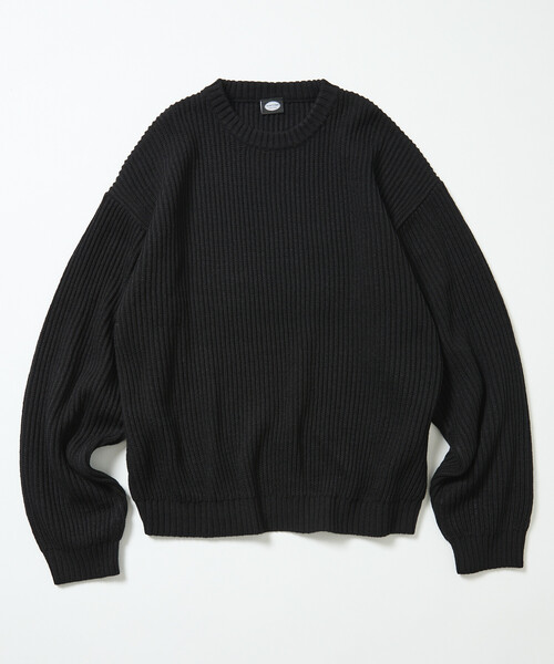 セール】限定展開 リラックスフィット 畦編み クルーネック ニット
