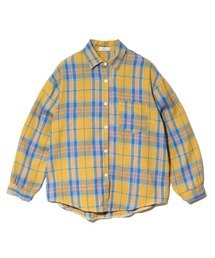 チカキサダ チェックブラウス 黄色 チカキサダ チェックブラウス 黄色 シャツ/ブラウス（イエロー