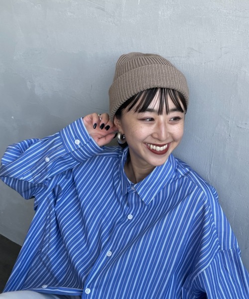 RACAL（ラカル）の「[RACAL/ラカル] SK8 ロールニットキャップ（ニットキャップ/ビーニー・メンズ・チャコールグレー/ブラック/グレイッシュベージュ/ゴールド/オレンジ・F）」の3枚目の写真