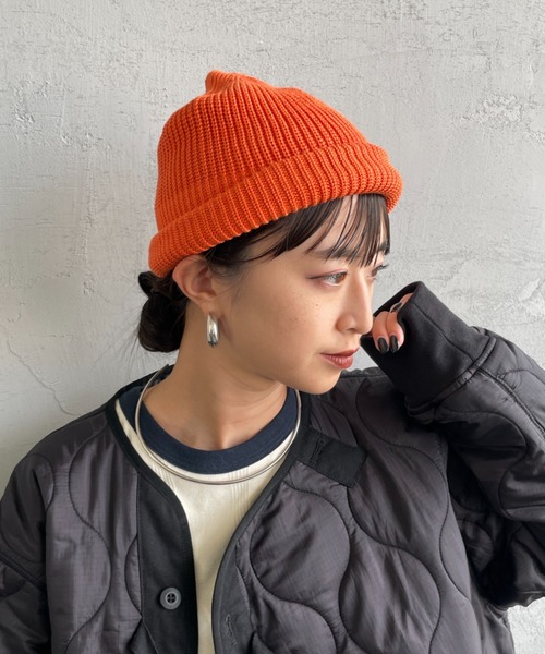 RACAL（ラカル）の「[RACAL/ラカル] SK8 ロールニットキャップ（ニットキャップ/ビーニー・メンズ・チャコールグレー/ブラック/グレイッシュベージュ/ゴールド/オレンジ・F）」の4枚目の写真