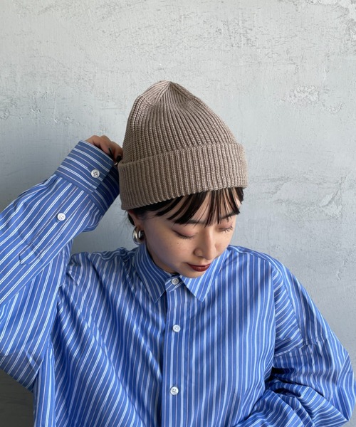 RACAL（ラカル）の「[RACAL/ラカル] SK8 ロールニットキャップ（ニットキャップ/ビーニー・メンズ・チャコールグレー/ブラック/グレイッシュベージュ/ゴールド/オレンジ・F）」の12枚目の写真