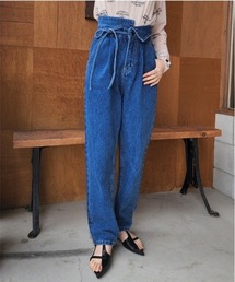 CLOTHY（クロシィ）の「【ウエストマークでスタイルアップ◎美脚見えデニム】テーパードデニムパンツ（デニムパンツ）」