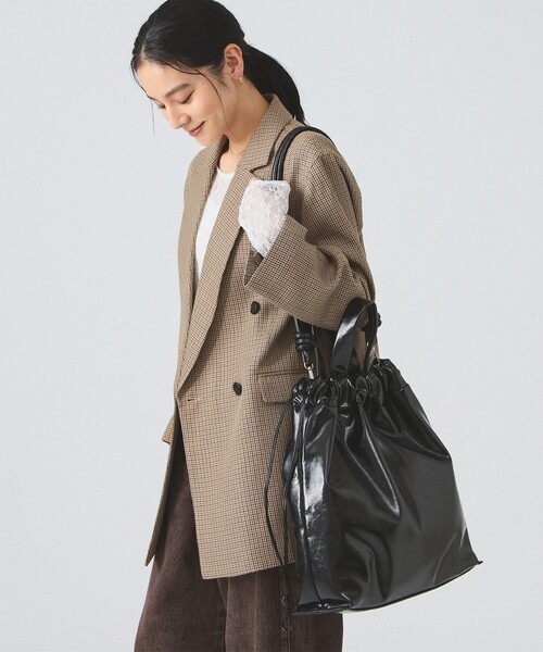 Ray BEAMS（レイビームス）の「ビッグ マルチ トート（トートバッグ・レディース・ホワイト/ブラック・ONE SIZE）」の7枚目の写真