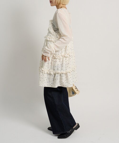 w closet（ダブルクローゼット）の「立体レースミニキャミワンピース（ワンピース・レディース・サックスブルー/ブラック/アイボリー/ブラウン/ホワイト系その他/ブラック系その他・FREE）」の20枚目の写真