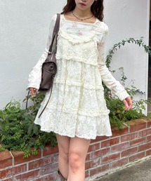 w closet（ダブルクローゼット）の「【体型カバー◎/シーズンレス】立体レースミニキャミワンピース（ワンピース）」