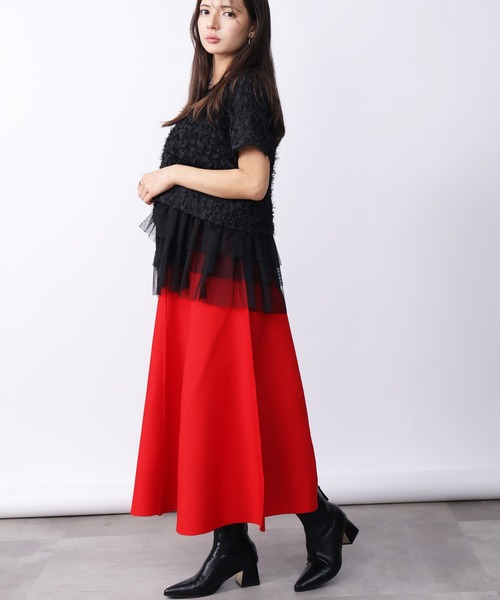 PICCIN(ピッチン)の「チュール重ね2wayタンクトップ(タンクトップ・レディース・オフホワイト/ブラック・M)」の20枚目の写真