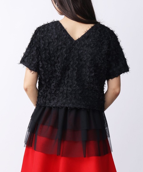 PICCIN(ピッチン)の「チュール重ね2wayタンクトップ(タンクトップ・レディース・オフホワイト/ブラック・M)」の17枚目の写真