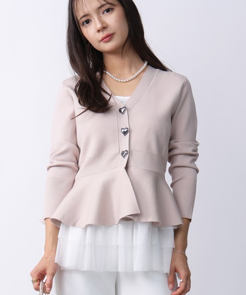 PICCIN(ピッチン)の「チュール重ね2wayタンクトップ(タンクトップ・レディース・オフホワイト/ブラック・M)」の3枚目の写真