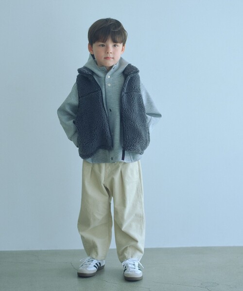green label relaxing（グリーンレーベルリラクシング）の「ボアベスト / キッズ  100cm-160cm（ベスト・キッズ・ナチュラル/ダークグレー・160cm/110cm/150cm/120cm/100cm/130cm/140cm）」の16枚目の写真
