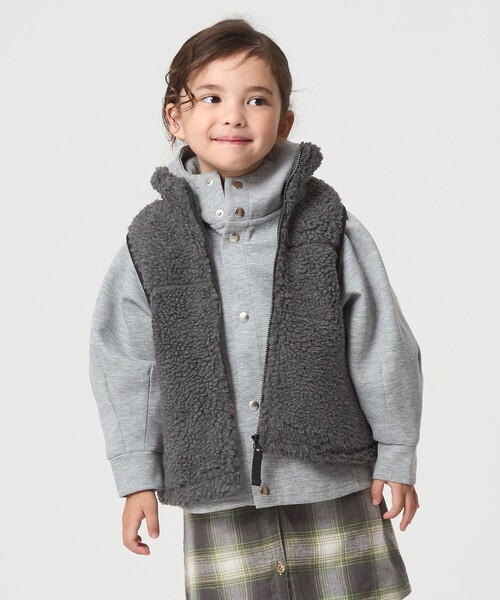 green label relaxing（グリーンレーベルリラクシング）の「ボアベスト / キッズ  100cm-160cm（ベスト・キッズ・ナチュラル/ダークグレー・160cm/110cm/150cm/120cm/100cm/130cm/140cm）」の19枚目の写真