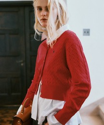 VIS | 【POLO BCS】VIS別注ミニケーブルノーカラーニットカーディガン(カーディガン/ボレロ)