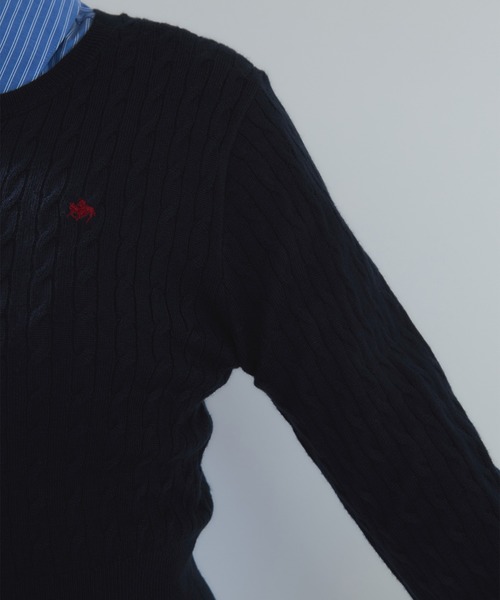 VIS(ビス)の「【POLO BCS】VIS別注ミニケーブルノーカラーニットカーディガン(カーディガン/ボレロ・レディース・ライトグレー/チャコールグレー/サックスブルー/ネイビー/ダークブラウン/レッド・FREE)」の10枚目の写真