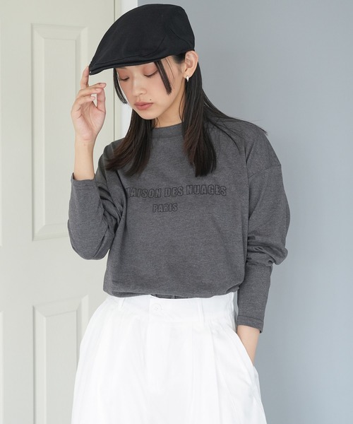 mili an deni(ミリアンデニ)の「フレンチフォントロンT(Tシャツ/カットソー・レディース・ブラック/チャコールグレー/オフホワイト・M/L)」の3枚目の写真