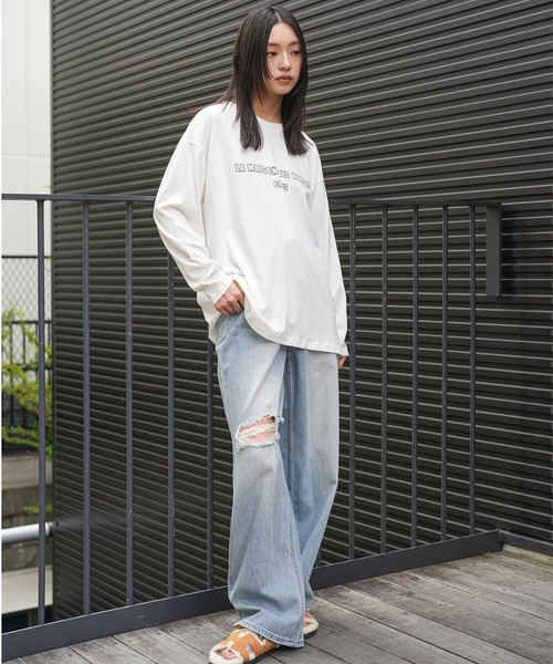 mili an deni(ミリアンデニ)の「フレンチフォントロンT(Tシャツ/カットソー・レディース・ブラック/チャコールグレー/オフホワイト・M/L)」の7枚目の写真