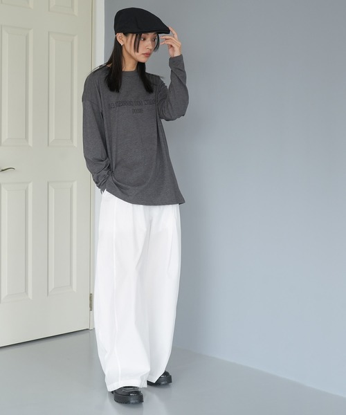 mili an deni(ミリアンデニ)の「フレンチフォントロンT(Tシャツ/カットソー・レディース・ブラック/チャコールグレー/オフホワイト・M/L)」の16枚目の写真