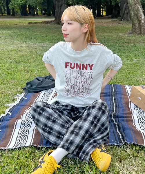 ABYS(アビス)の「FUNNYロゴプリントロンT(Tシャツ/カットソー・レディース・チャコールグレー/ネイビー/杢グレー・FREE)」の8枚目の写真
