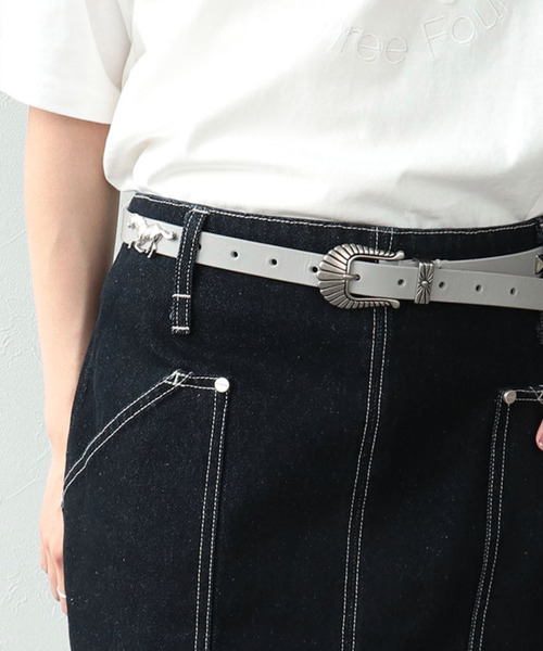 Three Four Time(スリーフォータイム)の「ウエスタンモチーフベルト(ベルト・レディース・グレー/ブラック・FREE)」の17枚目の写真