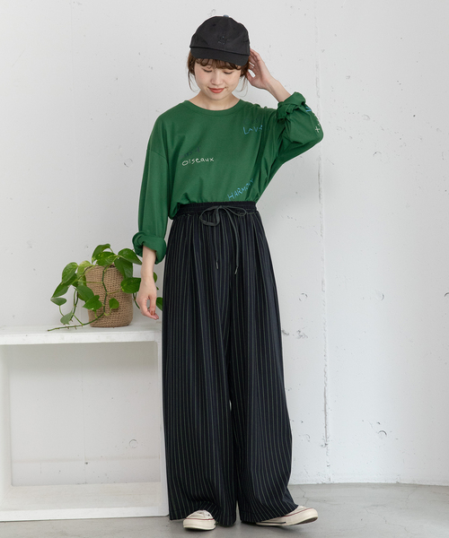 POU DOU DOU(プードゥドゥ)の「ドロストイージーワイドパンツ(その他パンツ・レディース・ダークベージュ/ネイビー/ダークグレー・M)」の4枚目の写真