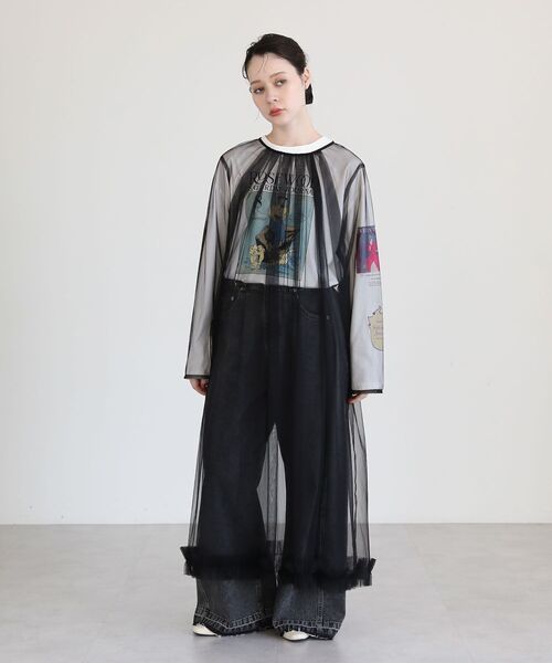 ELENCARE DUE（エレンカーレデュエ）の「・ELENCARE DUE チュールワンピース（ワンピース・レディース・ブラック/チャコールグレー/ブラウン・FREE）」の20枚目の写真