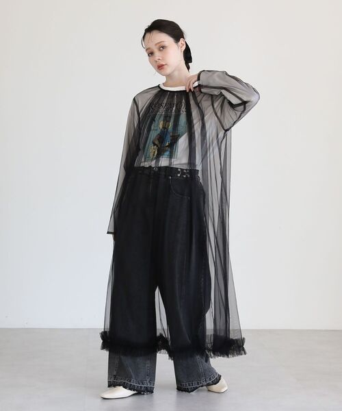 ELENCARE DUE（エレンカーレデュエ）の「・ELENCARE DUE チュールワンピース（ワンピース・レディース・ブラック/チャコールグレー/ブラウン・FREE）」の6枚目の写真