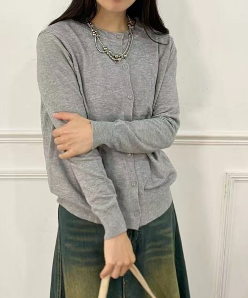 mebole(メボレ)の「ショートニットカーディガン(カーディガン/ボレロ・レディース・ブラック/アイボリー/レッド/ブルー/グレー・FREE)」の3枚目の写真