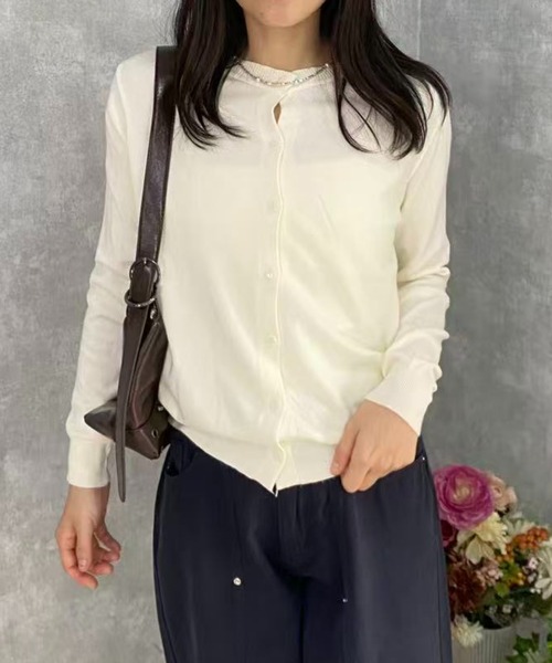 mebole(メボレ)の「ショートニットカーディガン(カーディガン/ボレロ・レディース・ブラック/アイボリー/レッド/ブルー/グレー・FREE)」の6枚目の写真